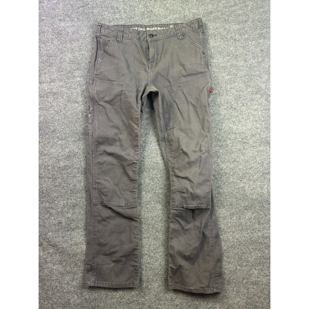 Dovetail Workwear Britt Utility Pants Womens 14 Gray Double Front Canvas Work